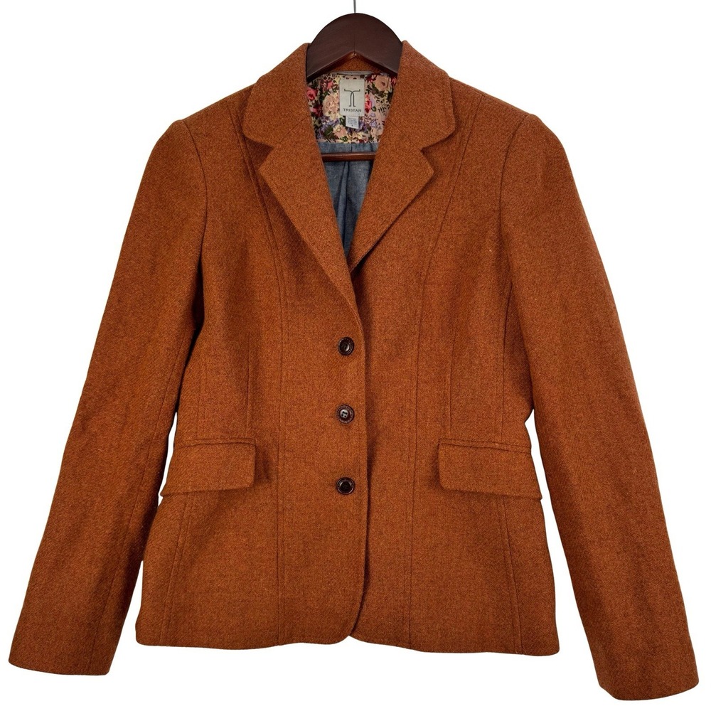 Tristan Timeless Elegance‎ Wool Tailored Blazer Single Breasted Fully Lined SZ 6